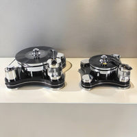 Minimalist Audio Disc Player Decor Modern Vinyl Turntable Ornament Stainless Steel Look Turntable Ornament Decorative Display Piece for Showroom, Hotel Lobby, Club