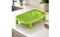 Detachable Litter Tray with Slatted Top Rectangular Litter Catcher Mat Easy to Clean Scatter Control Pad Washable for Cats