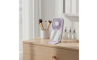 Foldable Pocket Fan 3 Speed Settings Mini Desk Fan with Mirror for Office, Women