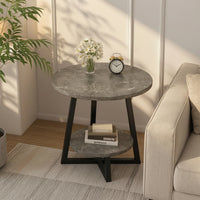 Round Side Table Contemporary Circular End Table Compact for Living Room, Reading Corner, Apartments