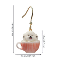 Earring with Teacup Charm Cute Earrings with Teacup Playful Cup Earrings for Teens