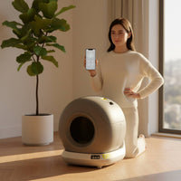 Easy Entry Step App Control Litter Box Odor Reduction Enclosed Feline Litter Box