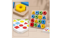 Child-Centered Geometric Matching Toy Sorting Wooden Shape Puzzle Hands-on Shape Sorter Cognitive for Preschoolers