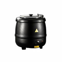 Electric Soup Kettle, Commercial Insulated Soup Pot, Stainless Steel, Buffet Restaurant, Temperature Control