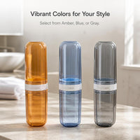 Portable Travel Mouthwash Cup Set with Toothbrush Holder and Storage Case