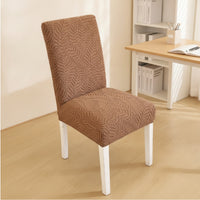 Stretch Chair Cover Leaf Pattern Jacquard Chair Cover Slipcover with Elastic Bottom Full-Coverage for Dining Room, Home Refresh