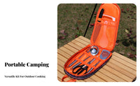 7 Pieces Includes Carrying Case 7-Piece Camping Kitchen Set Lightweight Portable Camping Kitchen Utensil Set Sturdy for Campers, Travelers
