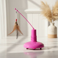 Automatic Feline Teaser Relieves Boredom Electric Rotating Feline Toy Adjustable