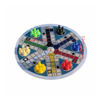 Round Flying Chess Board Portable 6 Player Ludo Game Set Skill Development Circular Board Game for Travel