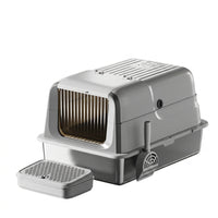 Stainless Steel Litter Box Hooded Covered Cat Litter Box Extra Large for Home