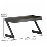 microwaves Oven Rack with Drawer Multi-Functional 2 Tier Kitchen Shelf Expandable Z-Shaped Appliance Stand for Pantry