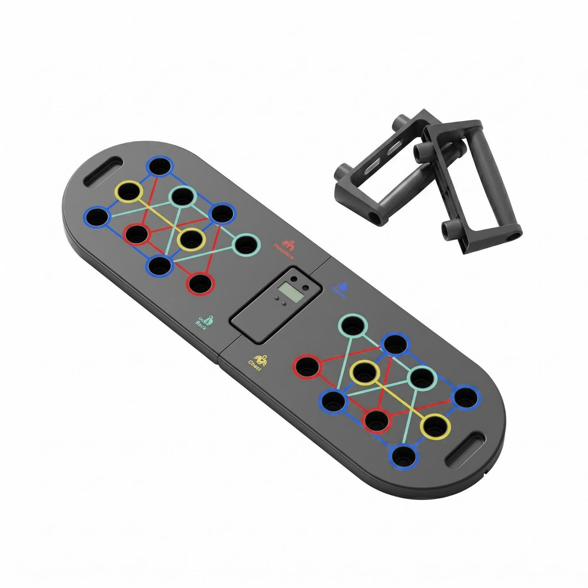 Removable Handles Color Coded Push up Board Marked Zones Push-up Training Board Slim Fitness Gear Carry Slots for Floor Exercises