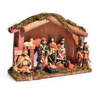 Nativity Set with Stable Miniature Christmas Creche Traditional Nativity Figurine for Collectors, Mantel