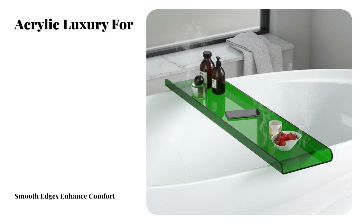 Acrylic Bathtub Tray Waterproof Acrylic Bath Tray Easy to Clean Transparent Bath Tray for Couples, Book Lovers, Relaxation, Home Spa