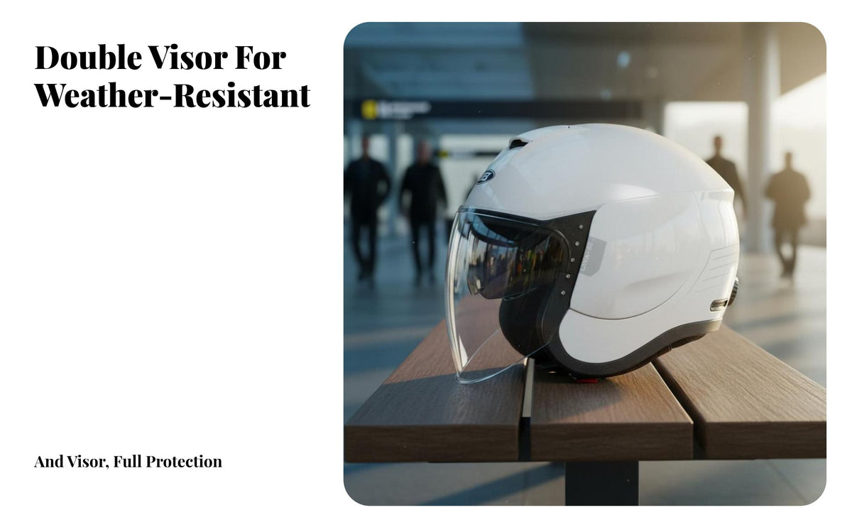 3/4 Open Face Multi-Season 3/4 Helmet Impact Resistant Guarding Headwear for Men, Women, Commuting