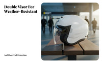 3/4 Open Face Multi-Season 3/4 Helmet Impact Resistant Guarding Headwear for Men, Women, Commuting