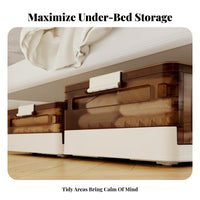 Wheeled Under-Bed Container Sturdy Underbed Rolling Bin Dustproof for Dorm Room