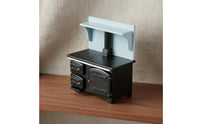Miniature Black Cooker Realistic Detail Dollhouse Oven Range Authentic Reproduction Mini Cooker for Collectors, Kids