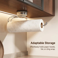 Cupboard and Boat Paper Dispenser with Suction Cup Roll Holder, Removable Space-Saving Towel for Kitchen, Stainless Steel Rack