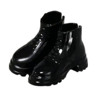 miniature Lace-up Doll Boots Chunky Sole Footwear Rounded Toe