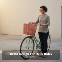 Faux Rattan Weave Plastic Wicker Bike Basket Easy to Clean Retro Bike Basket Multi-Functional for Commuting