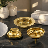 3 Pieces Kitchen Sink Drain Strainer Stainless Steel Sink Strainer with Stopper Rust-Resistant