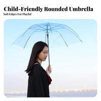 Transparent Umbrella Automatic Open Long Handle Umbrella Water for Children, Women, Photoshoot, Wedding
