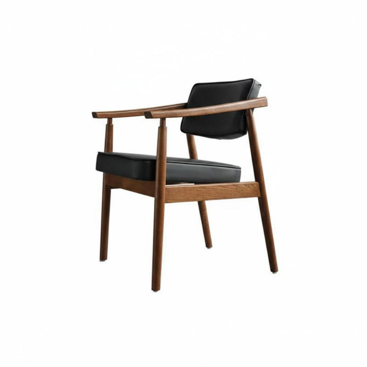 Nordic & aesthetic Wooden Dining Armchair with Padded spine Ergonomic spinerest Upholstered Chair Thick paddings Seating Furniture Curved Armrests for Design aficionados, households, Families, Restaurant, Study Room, Kitchen, perusing reading corner