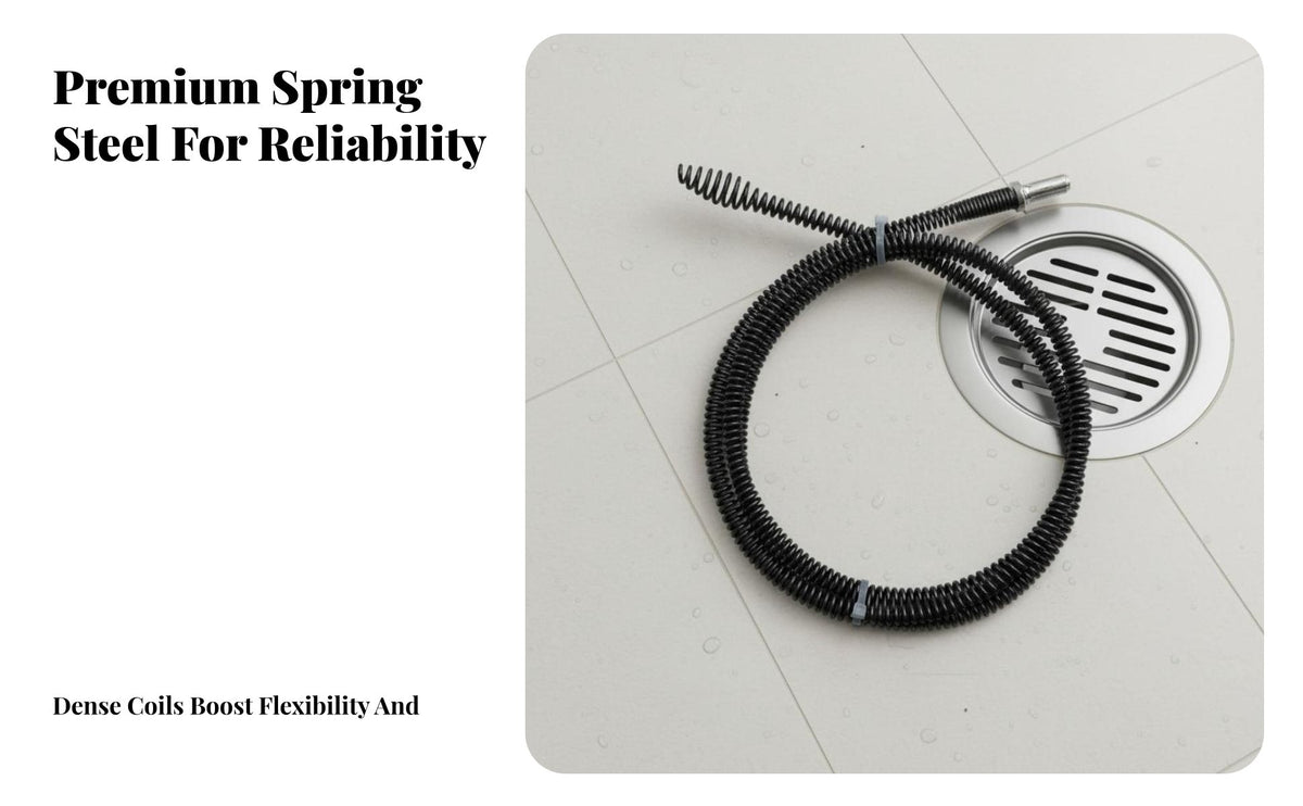 Electric Rotary Drain Auger Heavy Duty Steel Cable Drain Cleaner Drill Attachment Flexible Pipe Snake for DIY Enthusiasts, Kitchen, Lavatory