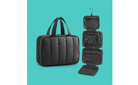 Waterproof Portable Wash Bag with Hook Large Capacity Hanging Toiletry Bag Leak-Proof Cosmetic Case for Travelers, Bathroom
