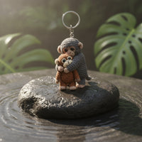 Handmade Crochet Monkey Keychain Adorable Monkey Keychain with Metal Loop Playful Accessory Decorative for Animal Lovers