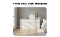 Minimalist design 6-Drawer Double chest Modern Design 6-Drawer Wide Cabinet Sturdy Construction Chest of Drawers adaptable Use for Apartment Dwellers, Homeowners, Bedroom, Living Room, Hallway, Nursery