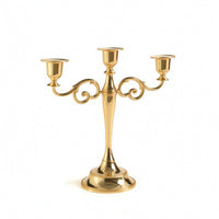 Elegant Three-Arm Candelabra Vintage-Inspired Candelabra with Three Arms Luxurious Candlestick Holder Stable for Event Planners, Brides