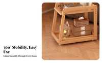 Easy Mobility Sofa Side Cart Vintage Design Wheeled End Table Space Saving Movable End Table Versatile for Office Workers, Homeowners, Living Room, Bedroom, Small Areas, Bathroom