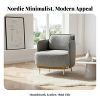 Houndstooth Accent Chair Nordic Design Upholstered Armchair Minimalist Design Ergonomic Rearrest for Adults, Living Room