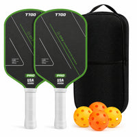 2 Pieces Carbon Fiber Pickleball Paddles Complete Pickleball Set with Bag Racket Textured Sporting Goods Anti-Slip