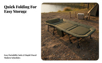 Side Pocket Adjustable Camping Bed Foldable Folding Recliner Cot Bed