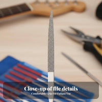 10 Pieces Assorted Shapes Guitar Nut File Set High Hardness Fret Saddle File Portable Carry Bag for Guitarists, DIY Enthusiasts, Woodworking