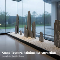 Chinese Aesthetic Sliced Mountain Stsingle Natural Texture Zen Garden Feature Versatile Arrangement Landscaping Compsinglent Symbolic Meaning for Landscape Designers, Interior Decorators, Courtyard, Living Room, Mindfulness Practice Studio, Hotel Lobby