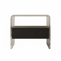 Modern type Clear C-Shaped Table Minimalist Design Nightstand Space-Saving Household Furniture Transparent Look for Apartment Dwellers, Interior Designers, Bedroom, Small Spaces, Living Room, Entryway