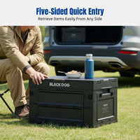 Folding Storage Box, Large Capacity, Outdoor Camping Organizer, Portable Car Storage