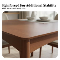 fold-downpanel Table Foldable Dining Furniture Walnut Finish Folding Design for Students, partners, Kitchen, morning meal area