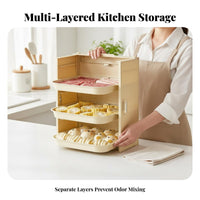 Foldable Design Wall-Mounted Food Prep Cabinet Space-Saving Kitchen Organizer Multi-Functional Ingredient Rack No Punch Installation for Home Cooks, Apartment Dwellers, RV Owners, Hot Pot Dinner, Small Areas, over Countertop