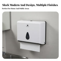 No-Drill Installation Wall-Mounted Paper Towel Dispenser Self Wall-Mounted Napkin Box Space-Saving Tissue Holder Waterproof for Facility Managers, Janitorial Personnel, Public Restroom, Restaurant, Kitchen, Under Cabinet