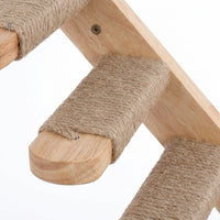 Cat Climbing Wall Shelves Set, Solid Wood Pet Climbing Frame, Modern Pattern Wall-Mounted Elevated Area for Large Indoor Cats, No Scratching