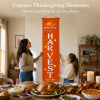 Thanksgiving Harvest Pumpkin Banner Flag for Party Decoration and Photo Background