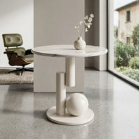 Round Side Table Modern Sofa Side Table Geometric Nightstand for Living Room, Bedroom