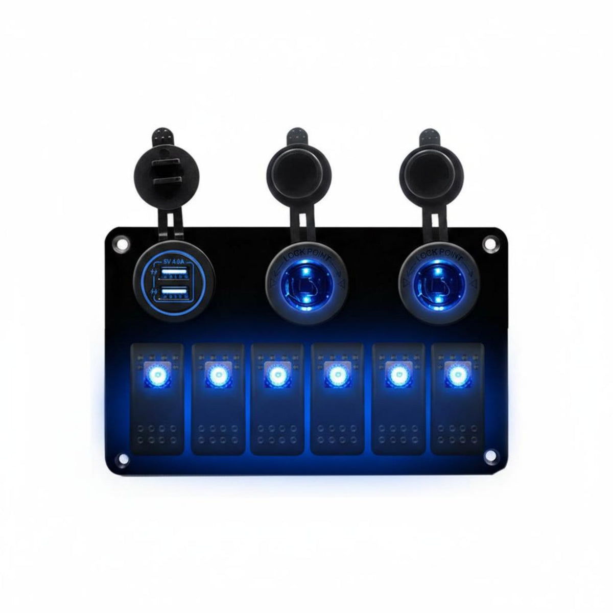 RV Switch Panel Aluminum Marine Switch Board Voltmeter Vehicle Accessory for Boat Owners