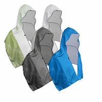 Topographic Print Hooded Cooling Shawl Pointed Hood Cooling Hooded Towel Dark Trim Outdoor Cloth Fastening Points