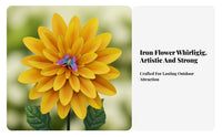 360-Degree Rotation Metal Flower Wind Weather Resistant 3D Flower Whirligig Vibrant Colors for Gardeners, Homeowners, Patio, Pathway